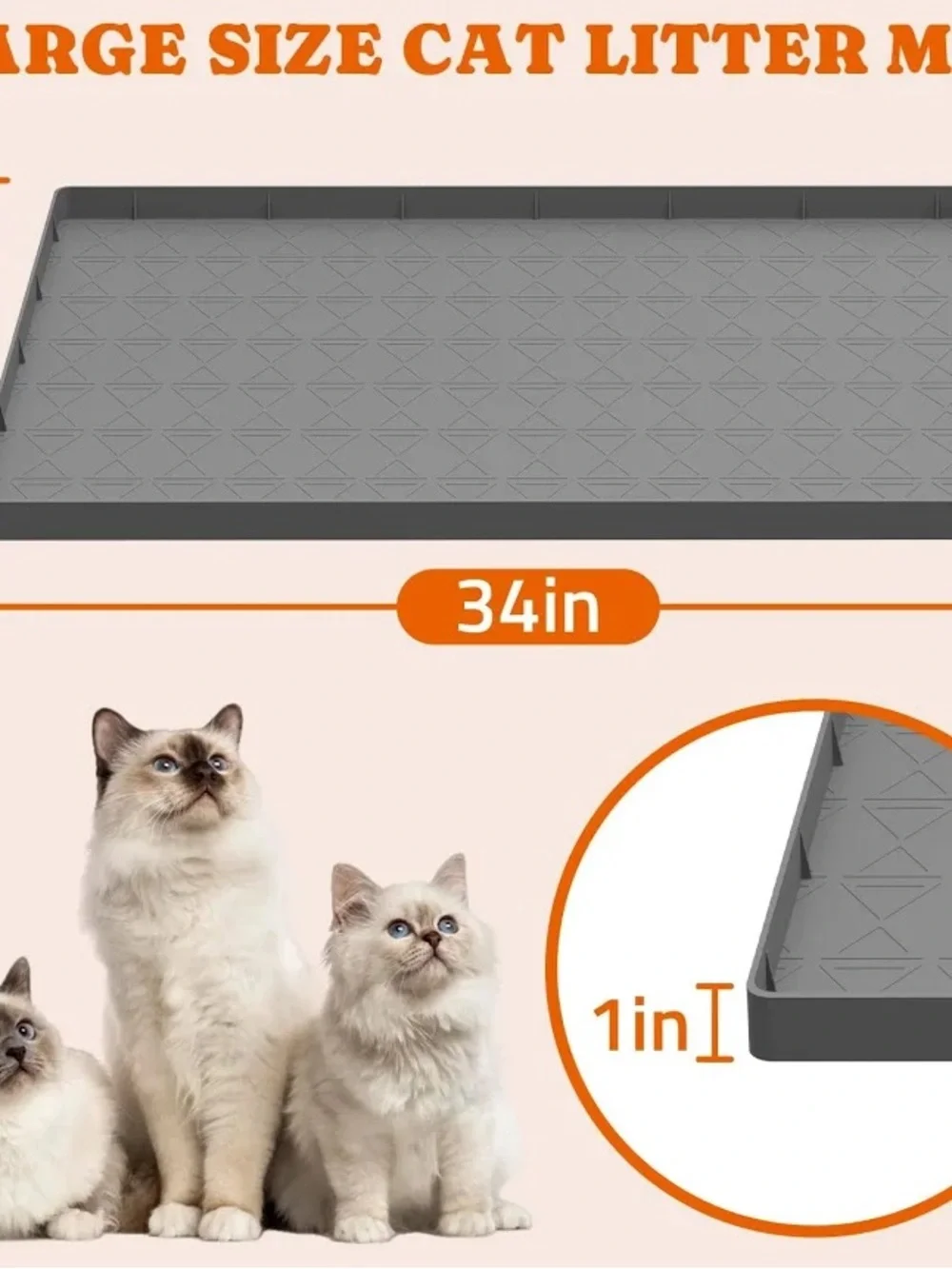 ‼️🔥Powtners Cat Litter Mat - Brown Waterproof Silicone 2 set‼️